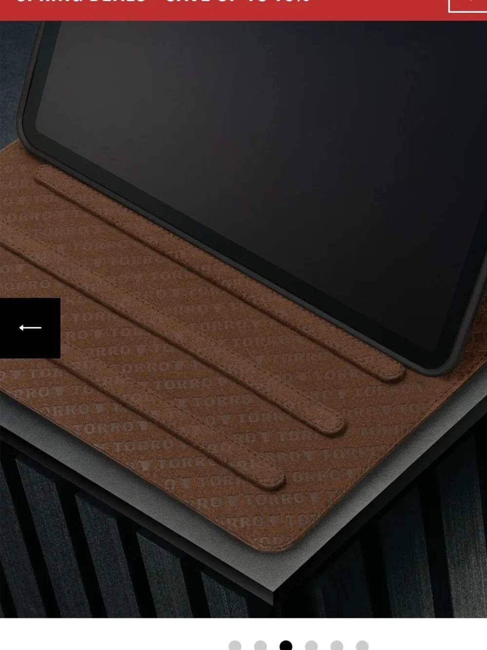 TORO Apple iPad Leather Folio Case in Dark Brown with Elastic Strap